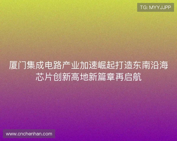 厦门集成电路产业加速崛起打造东南沿海芯片创新高地新篇章再启航